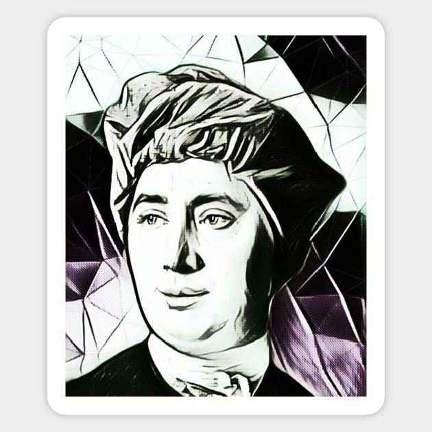 David Hume Black and White Portrait | David Hume Artwork 2 Sticker by JustLit